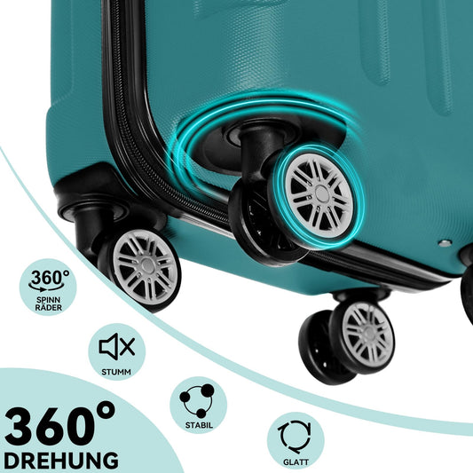BEIBYE Großer Koffer 76 cm Dunkelgrün mit Rollen