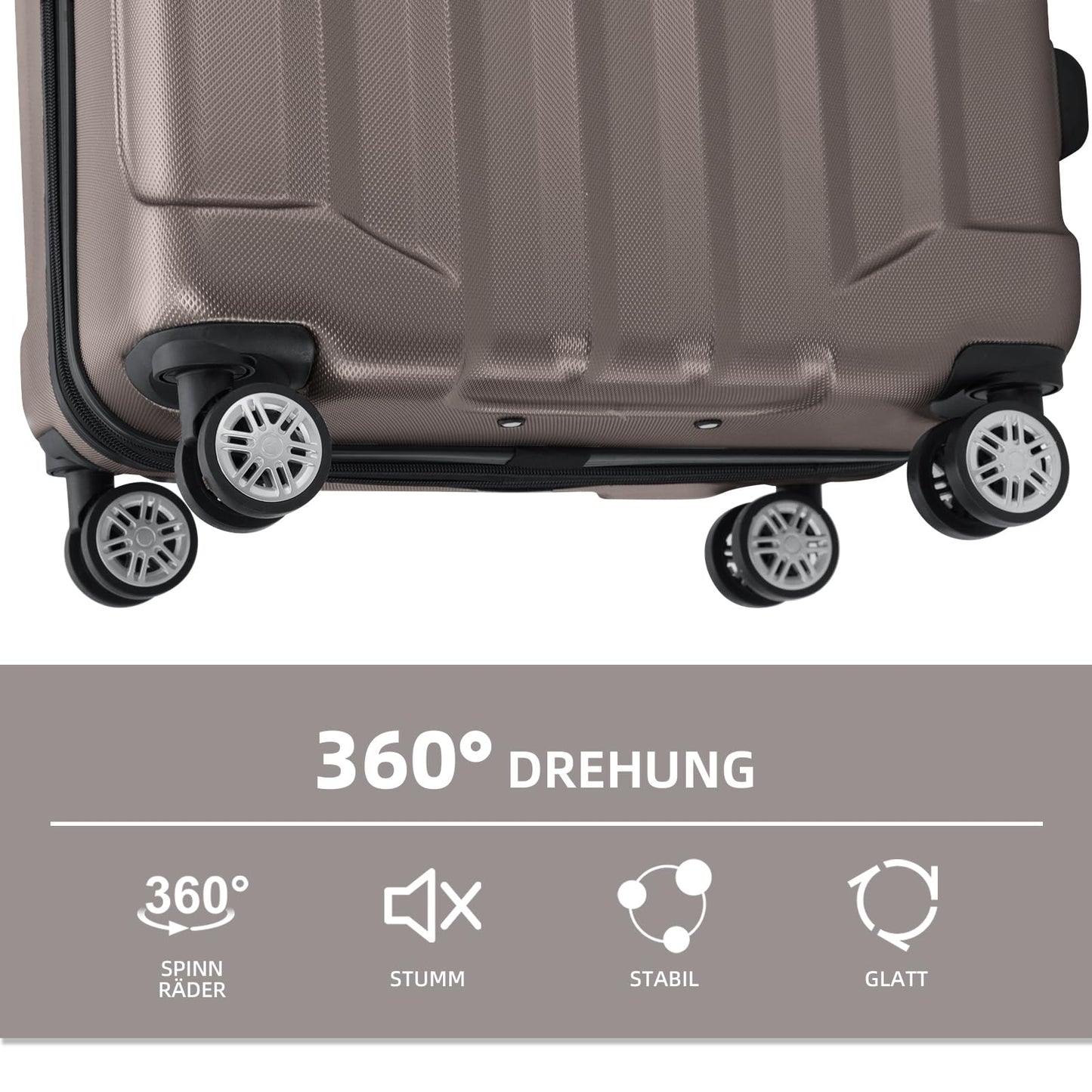 BEIBYE Reisekoffer M Coffee, Boardcase Hartschale
