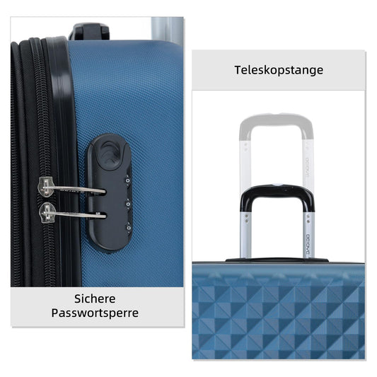 BEIBYE Koffer M Blau, Hartschale mit Rollen